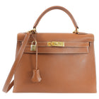 Hermes Vintage 1995 Gold Epsom Leather Kelly Sellier 32 Bag GHW