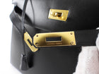Hermes Vintage 1979 Black Box Calf Leather Sellier Kelly 32 Bag