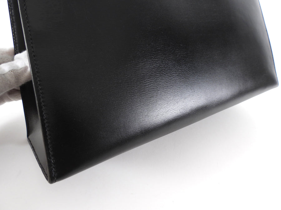 Hermes Vintage 1979 Black Box Calf Leather Sellier Kelly 32 Bag