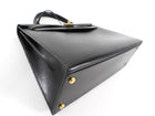Hermes Vintage 1979 Black Box Calf Leather Sellier Kelly 32 Bag