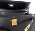 Hermes Vintage 1979 Black Box Calf Leather Sellier Kelly 32 Bag
