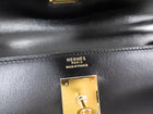 Hermes Vintage 1979 Black Box Calf Leather Sellier Kelly 32 Bag