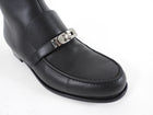 Hermes Black Leather Kelsey Ankle Boot Kelly Lock PHW - 38 (EU 37.5)