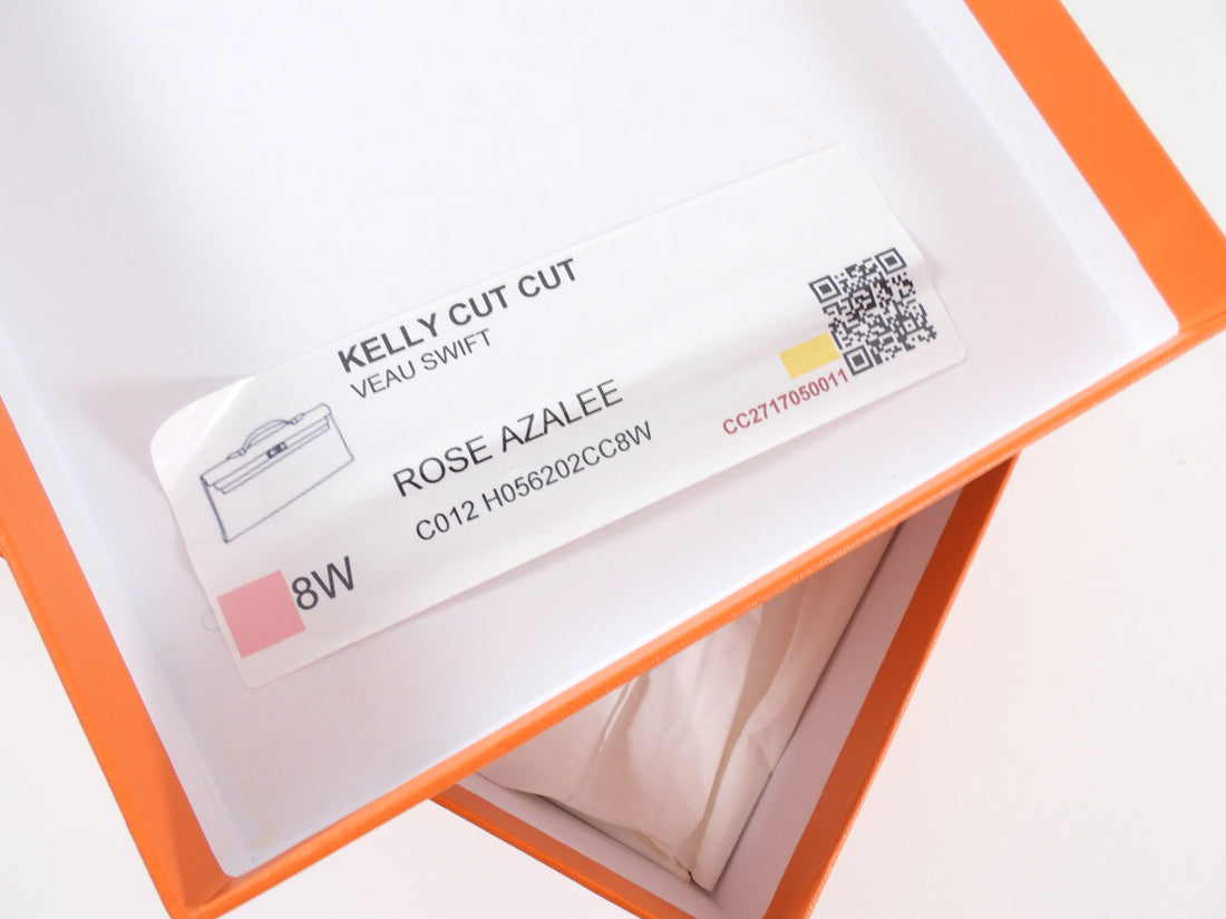 Hermes Rose Azalee Swift Pink Kelly Cut Bag GHW