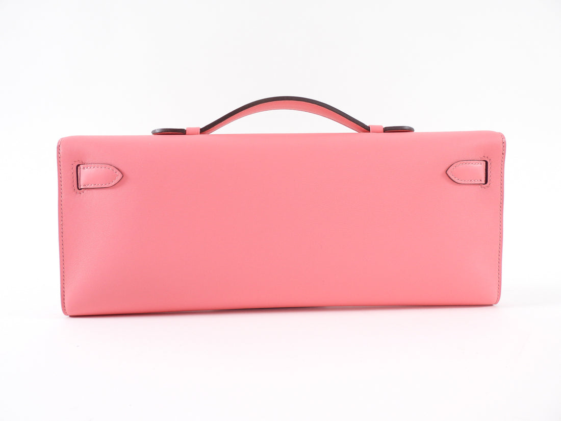 Hermes Rose Azalee Swift Pink Kelly Cut Bag GHW