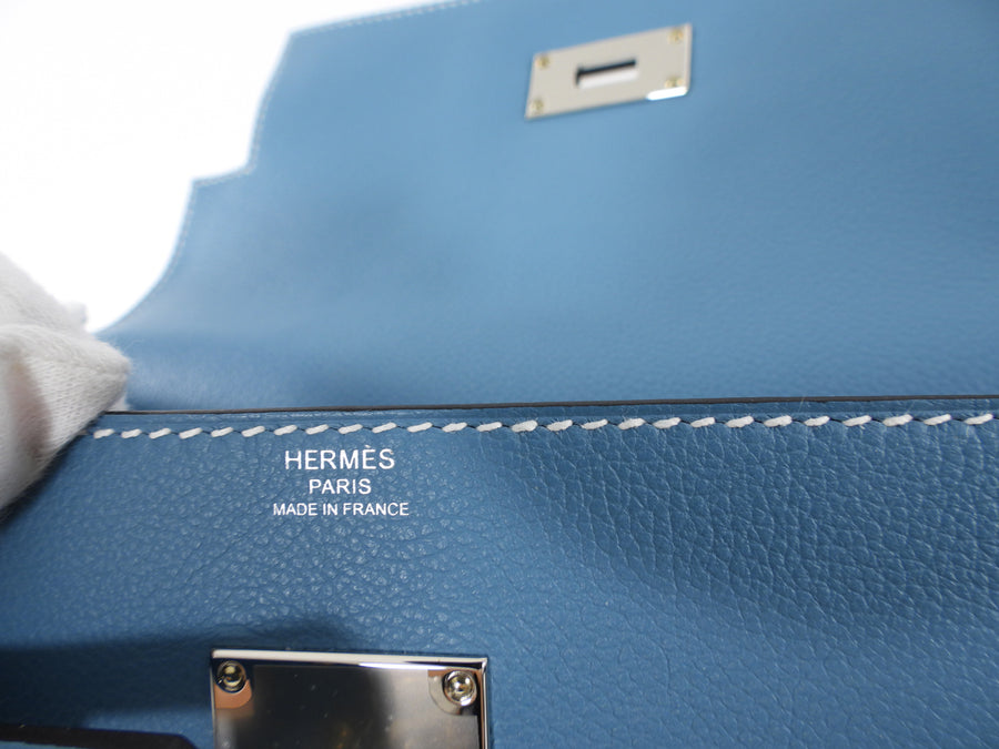 Hermes Kelly Messenger PM Evercolour New Blue Jean PHW