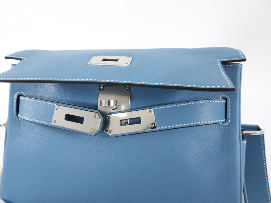 Hermes Kelly Messenger PM Evercolour New Blue Jean PHW