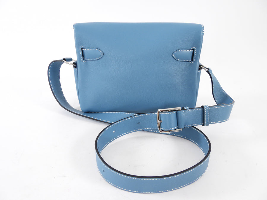 Hermes Kelly Messenger PM Evercolour New Blue Jean PHW