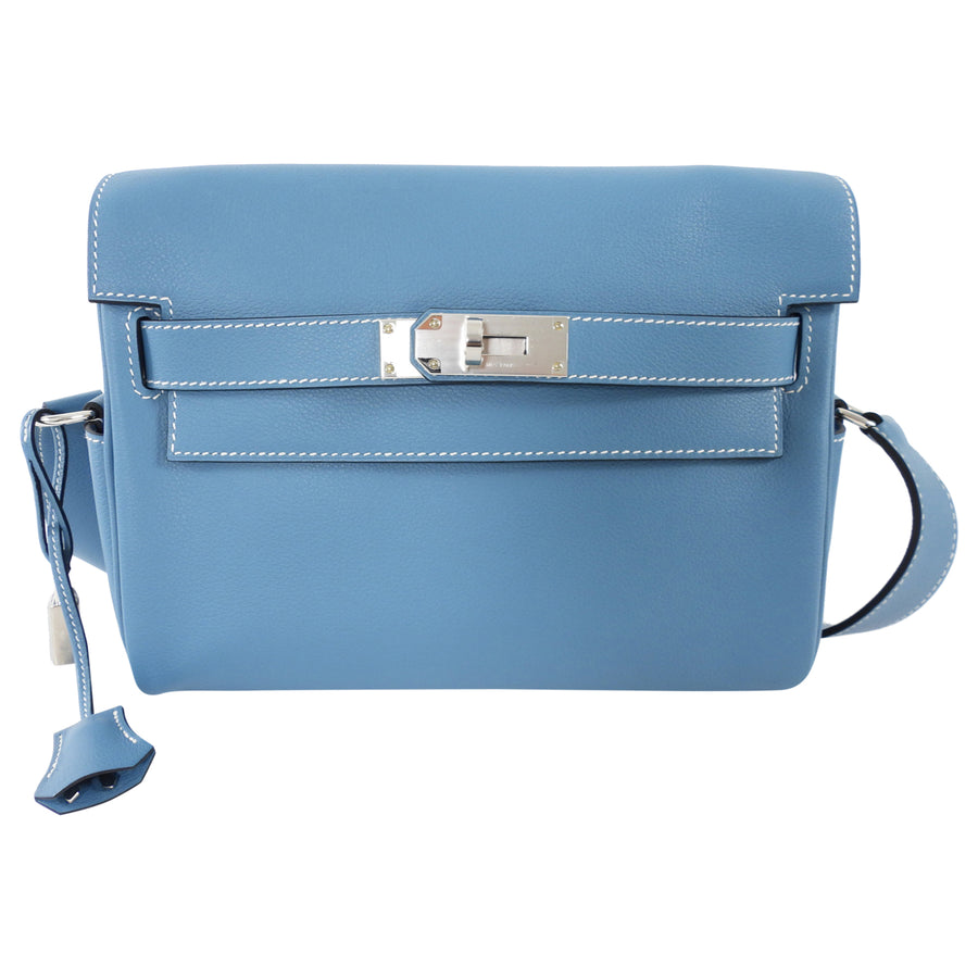 Hermes Kelly Messenger PM Evercolour New Blue Jean PHW