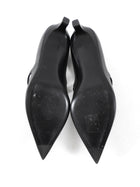 Hermes Kiara 40mm Black Leather Pointed Kelly Maryjane Pump - 36.5