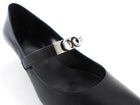 Hermes Kiara 40mm Black Leather Pointed Kelly Maryjane Pump - 36.5