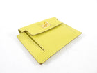 Hermes Lime Chevre Leather Kelly Pocket Compact Wallet GHW