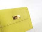 Hermes Lime Chevre Leather Kelly Pocket Compact Wallet GHW