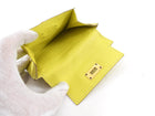 Hermes Lime Chevre Leather Kelly Pocket Compact Wallet GHW