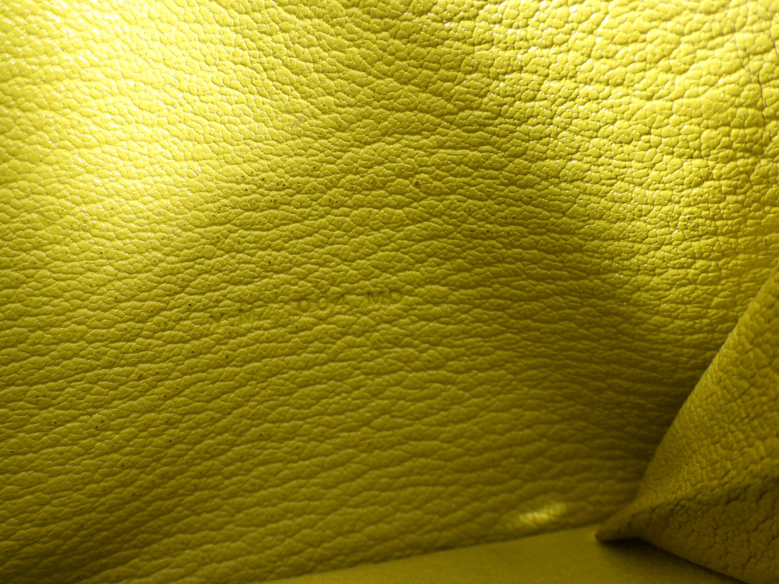 Hermes Lime Chevre Leather Kelly Pocket Compact Wallet GHW