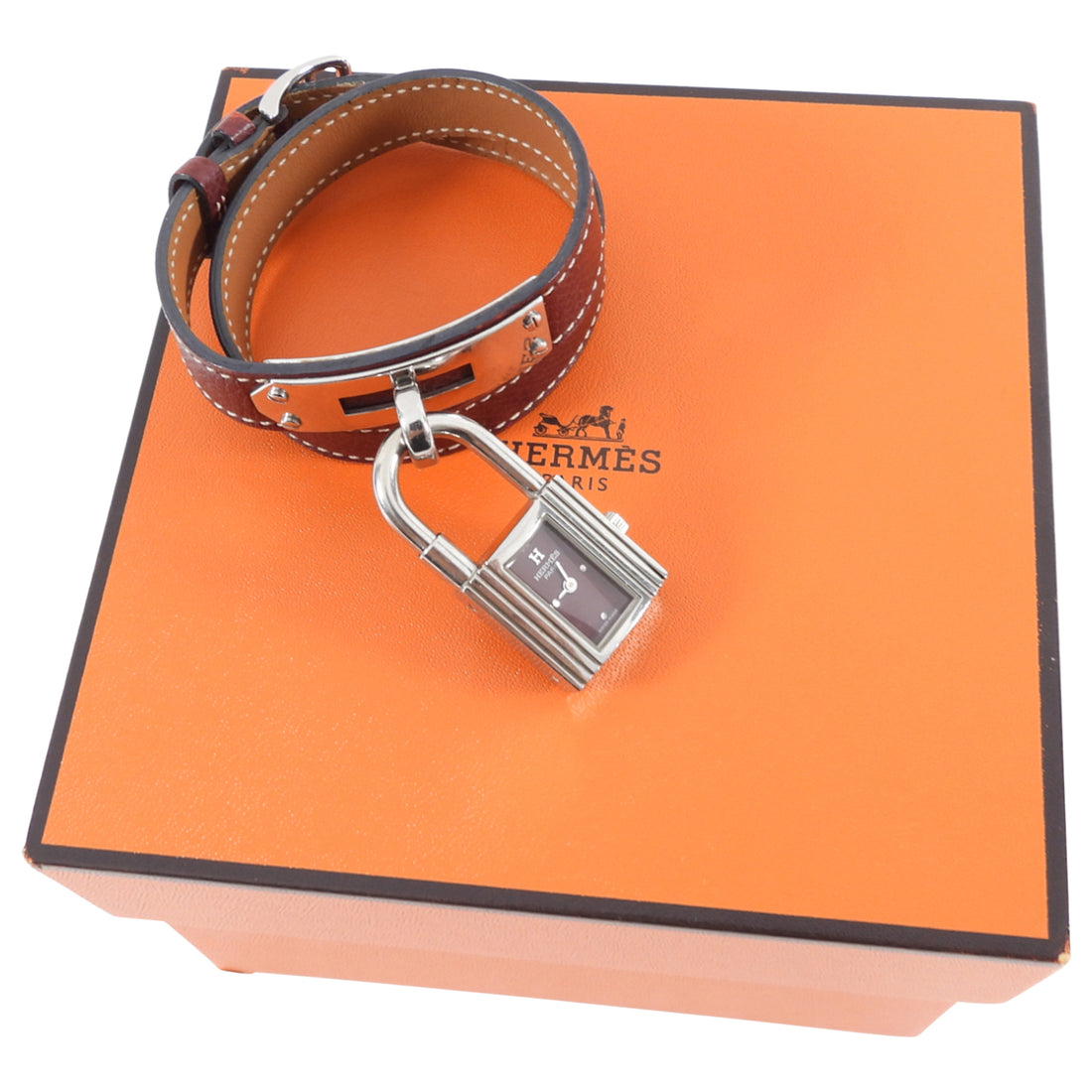 Hermes Bordeaux Vintage 2002 Kelly Double Tour Bracelet Watch