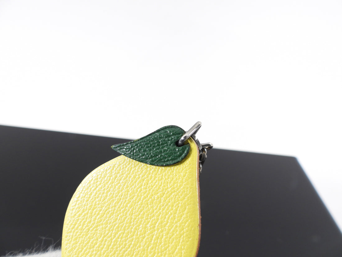 Hermes Vintage 1990's Yellow Leather Lemon Bag Charm