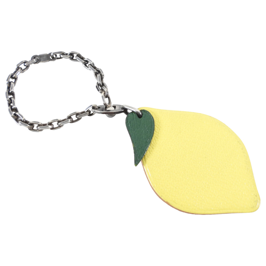 Hermes Vintage 1990's Yellow Leather Lemon Bag Charm