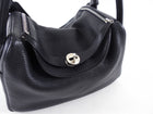Hermes Black Clemence Leather Lindy 30 Bag PHW