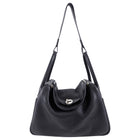 Hermes Black Clemence Leather Lindy 30 Bag PHW