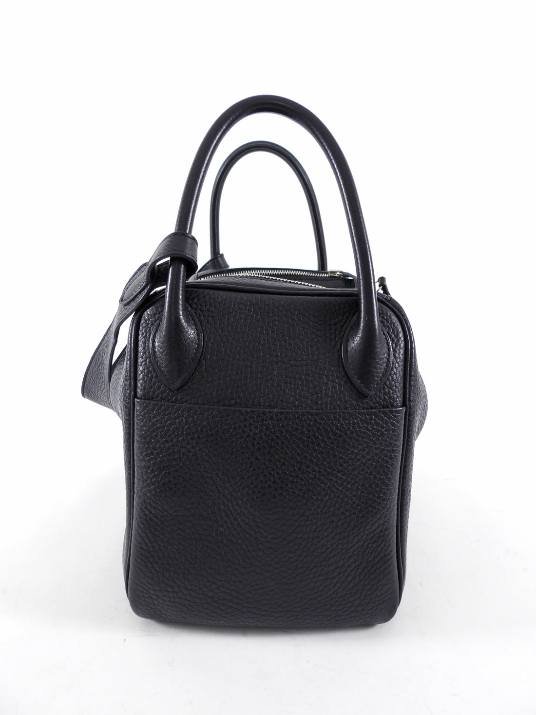 Hermes Black Clemence Leather Lindy 30 Bag PHW