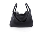 Hermes Black Clemence Leather Lindy 30 Bag PHW