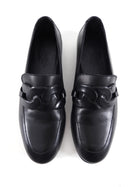 Hermes Black Lambskin Leather Loafer with Padded Chain - 37