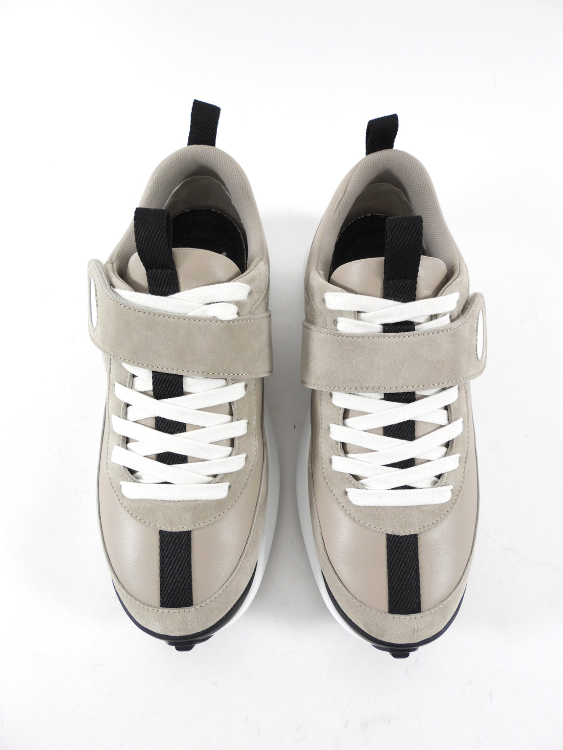 Hermes Grey Leather Loop Sneakers - 37