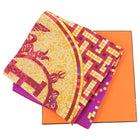 Hermes Mosaique Au 24 Silk Twil 90cm Scarf Magenta / Yellow