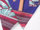Hermes Carre en Carres Silk Maxi Twilly Scarf Violet, Burgundy, Teal