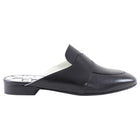 Hermes Black Leather Catena Mule with Black White Interior - 37