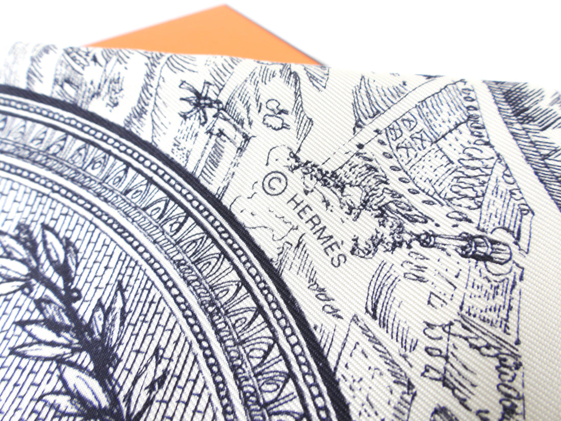 Hermes La Cite Cavaliere Cityscape Map with Horse 90cm Silk Scarf