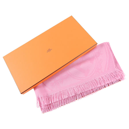 Hermes Pink New Libris Stole Shawl Scarf