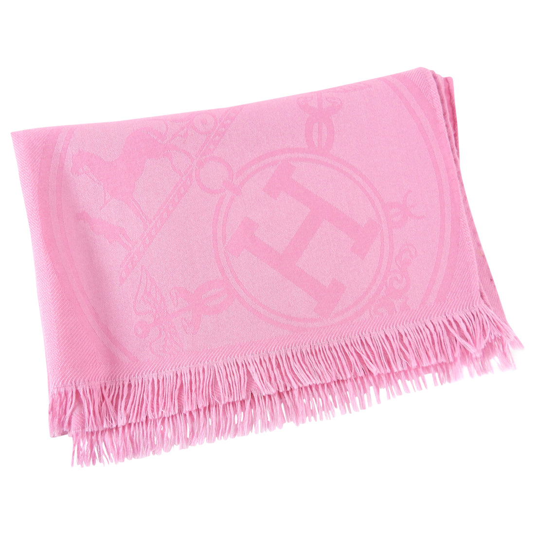 Hermes Pink New Libris Stole Shawl Scarf