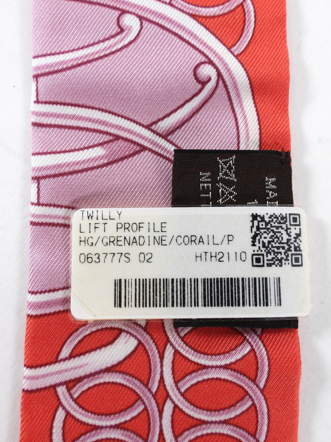 Hermes Lift Profile Hot Coral Pink Silk Twilly Scarf