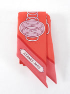 Hermes Lift Profile Hot Coral Pink Silk Twilly Scarf