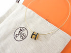 Hermes Black Enamel Goldtone Pop H Pendant Necklace