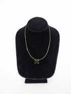 Hermes Black Enamel Goldtone Pop H Pendant Necklace