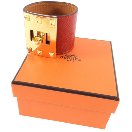 Hermes Kelly Dog Extreme Cuff Bracelet Red Epsom GHW