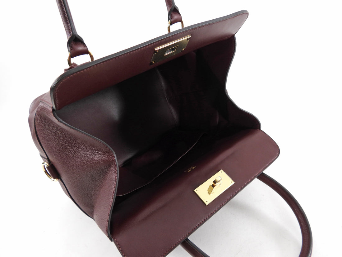 Hermes Sac Toolbox 26 Bordeaux Veau Evercolor