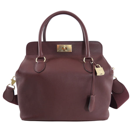 Hermes Sac Toolbox 26 Bordeaux Veau Evercolor