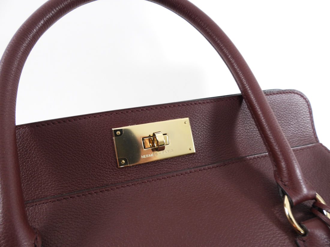Hermes Sac Toolbox 26 Bordeaux Veau Evercolor