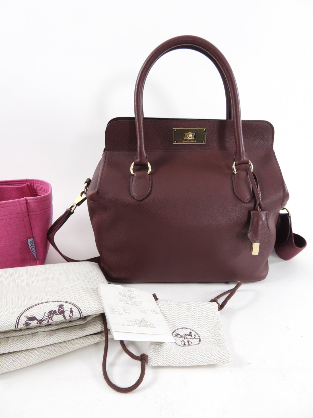 Hermes Sac Toolbox 26 Bordeaux Veau Evercolor