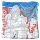 Hermes Le Grand Prix Blue White Pink Silk 90cm Scarf