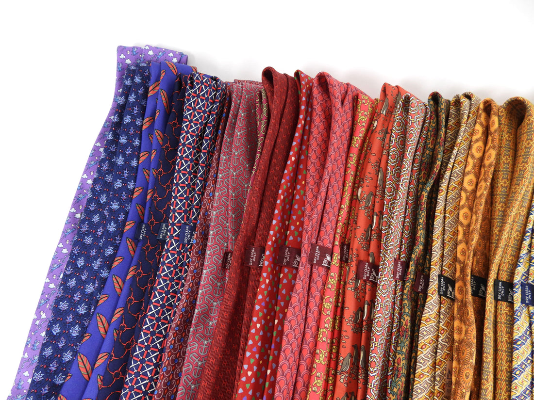 Hermes Vintage Silk Twill Pattern Tie