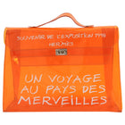 Hermes Vintage 1998 Orange Souvenir De L'Exposition Transparent Vinyl Kelly Bag
