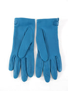 Hermes Vintage Turquoise Leather Kelly Lock Gloves - 6.5 XS