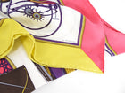 Hermes Les Voitures en Transformation Pink White Lime 90cm Scarf