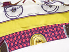 Hermes Les Voitures en Transformation Pink White Lime 90cm Scarf