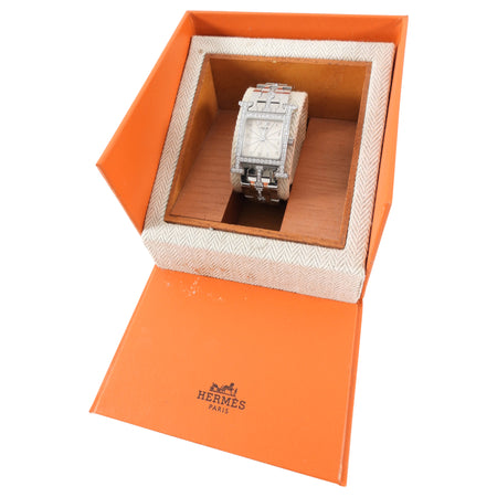 Hermes Diamond H Heure Bracelet Watch HH1.230